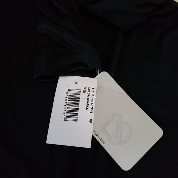 San Jose Sharks Long Sleeve T-Shirt Tee Youth Large 14/16 Black NHL Boys NWT - Picture 8 of 11